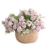 Ventas Directas de Fábrica Decoración de Escritorio para el Hogar Ramo de Rosas Simuladas Arreglo para Guía de Camino de Boda Flores Artificiales Rosas Felices de 5 Puntas