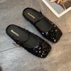 Zapatos Mary Jane de Lentejuelas a la Moda 2025 Nueva Versión Coreana Versátil Retro Ropa Exterior con Falda Zapatos Planos