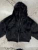 Chamarra Reversible Estilo Europeo y Americano, Color Sólido, Streetwear Holgado Único, Sudadera con Capucha de Forro Polar con Cremallera Unisex de Invierno