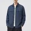 2026 Inverno Novo Japonês Retrô Masculino Manga Longa Camisa Roupa de Trabalho Jaqueta Camisa Solta Casual Estilo Americano Algodão