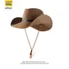 Chapéu de Cavaleiro de Palha para Meninos Chapéu de Sol com Aba Grande para Montanhismo ao Ar Livre Chapéu de Sol de Verão Spice Girls Proteção Solar Chapéu de Cowboy Ocidental Retrô para Mulheres