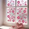 Día de San Valentín lápiz labial huella de labio ambiente adorno decoraciones pegatinas electrostáticas para puertas de vidrio ventanas para decorar centros comerciales