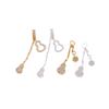 Pingente de Dupla Abóbada em Ouro 18K Acessórios DIY de Cristal para Pulseiras e Colares com Pingente de Zircônia Gota Pequena