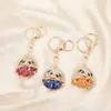 Cesta de Oso Punto Diamante Llavero de Coche Colgante de Metal de Panda Accesorios para Bolsos de Mujer Regalo Pequeño de Gama Alta Venta al por Mayor