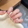 Fresa Leche Portada Rosa Pintado a Mano Francés Nude Degradado Color Sólido Combinación Perfecta Blanco Gama Alta Sencillo Usar Armadura Productos Terminados