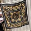 Bufanda Cuadrada de Seda Estampada con Flores de Rosa Rouyun Nueva Bufanda de Sarga Imitación Seda 90cm Bufanda Sencilla Fabricante Mayorista de Bufandas