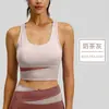 Sujetador deportivo de bloques de color para mujer, a prueba de impactos de alto impacto, sin costuras, push-up, tank top de fitness para correr y yoga