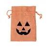 Saco Cabeça de Abóbora de Halloween Laranja Cordão Corselete Saco para Embalagem de Presente de Natal Ponto
