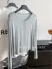 Cardigan de Tencel y Lino con Caída para Clima Cálido, Manga Larga, Color Sólido, Botones, Casual, Primavera/Verano 2026 para Mujer, Camiseta Simple