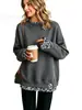 Sudadera gruesa de manga larga con bloques de color para mujer de Amazon, serie con stock a largo plazo, superventas de otoño/invierno, estilo casual para parejas