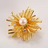Nuevo Diseño de Broche de Fuegos Artificiales Dorados Nicho Lujo Ligero Accesorios de Alta Gama para Mujer Suministro de Broche de Perla de Agua Dulce Zhuji