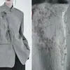 Tela Jacquard Retro Flor de Ciruelo Verde Gris Nuevo Traje de Chaqueta Plisada Estilo Chinoiserie Falda Bolso Tela de Diseñador para Ropa