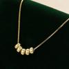 Collar de Cuentas de Plata Esterlina 925 para Mujer Sencillo Elegante Combinable Cadena de Clavícula de Frijol Dorado de Alta Gama Popular en Internet Nuevas Explosiones