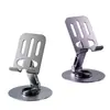 Soporte de metal para teléfono para transmisión en vivo estilo TikTok, giratorio y ajustable 360 grados, soporte plegable para tableta y teléfono de escritorio para perezosos