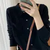 Estilo Nuevo de Primavera Cardigan de Punto Suelto con Cuello Polo de Lana Fina Estilo Coreano Color Sólido Chaqueta Camisa con Bolsillo Top para Mujer