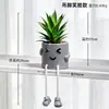 Planta en maceta de muñeca colgante estilo INS, adorno de planta artificial de cactus suculento para escritorio, decoración creativa para el hogar