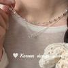 Collar de plata de ley S925 con diseño de planeta del amor, estilo coreano, estilo nicho, sencillo, con temperamento, colgante de alta gama, cadena de clavícula para mujer.