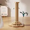 Tabla rascadora para gatos duradera y que no suelta pelusa, poste rascador de sisal para gatos, juguete para gatitos, palo para provocar gatos, autoentretenimiento y alivio del aburrimiento, estructura de escalada para gatos integrada