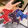 Llavero de poni de diamantes lindo coreano para mujer, llavero creativo para llaves de coche, colgante de bolso de moda, regalo al por mayor