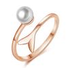 Anillo elegante de moda con microincrustaciones de circonita y lazo de perla para mujer, productos pequeños, explosiones transfronterizas al por mayor