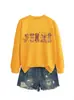 Amazon eBay Estação Independente Casual Fofo Divertido Feminino Cinco Dachshunds Folha de Bordo Gola Redonda Manga Longa Camisa Moletom