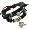 Accesorios de Moda Punk Japoneses y Coreanos, Pulseras de Cuero al por Mayor, Pulseras de Cuentas, Joyería Estilo Antiguo, Colgantes Pequeños de Calavera