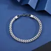 Pulseira de Aço Inoxidável Mais Vendida no Exterior Corrente Cubana Masculina Europeia e Americana Não Desbota Moda Versátil Lavável Pulseira de Titânio