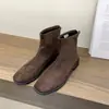 ¡Sensación de piel de oveja! Botines cortos negros franceses de punta cuadrada con tacón grueso, nuevas botas de mujer para otoño e invierno, caña corta ajustada, botas estilo Martin para mujer