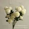 Arranjo de Flores para Casamento Peônia de 3 Cabeças Decoração Guia de Estrada Flor de Peônia Artificial Flor de Seda Europeia Peônia Ocidental Buquê Artificial