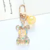 Celebridad de internet ins colgante llavero de oso de color acrílico lindo cristal degradado accesorios de oso decoración de bolso