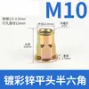 M3-M12 Acero Inoxidable 304 Tuerca Remachable Galvanizada Venta al por Mayor Cabeza Plana Raya Vertical Semi-Hexagonal