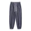 Pantalones de pana para hombres de mediana edad, estilo primavera y otoño, cintura elástica, pantalones casuales rectos holgados, pantalones de pana para hombre de otoño e invierno