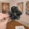 Pinza para el pelo de flor de malla de trébol de cinco hojas para mujer 2025 Nuevo estilo Pinza de tiburón Pinza para moño y cola de caballo Fresco y dulce