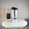 Taza batidora de resorte de tres capas taza araña con caja para polvo taza de agua taza mezcladora para proteína en polvo o sustituto de comida taza para batidos al por mayor