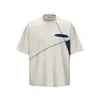 Marca de Moda Retro con un Diseño Único de Retazos, Camiseta de Manga Corta con Cuello Redondo para Hombre, Estilo Veraniego para Pareja, Camiseta Versátil Holgada Casual de Manga Media