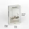 Adornos de libros falsos simples y rústicos en tonos tierra, libros de imitación modelo delgado para decoración del hogar, decoraciones de libros decorativas estilo revista