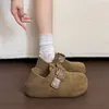 Elegantes zapatos mule metálicos con hebilla, de dos vías, para aumentar la altura, para mujer, novedad otoño 2026, mocasines versátiles de suela blanda sin cordones
