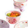 Traje de Vajilla de Cerámica HelloKitty Cerámica Alto Valor de Color Hogareño Platos para Una Persona Bol de Arroz Comida Vajilla