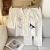 Pijama de Verão Infantil para Meninos, Conjunto Fino de Três Peças, Algodão Nuvem, Conjunto para Ar Condicionado para Crianças Maiores, Conjunto de Roupa de Casa para Meninas