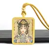 Pingente Thangka Dourado de Xizang Pintado à Mão com Ouro Pingente da Vida Passada e Presente Zakhiram Portátil Fabricante Atacado