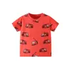 Roupas Infantis Transfronteiriças Primavera e Verão 2026 Camiseta Infantil de Manga Curta Carro de Desenho Animado Gola Redonda Estampa Estoque Pronto Atacado Roupas Infantis