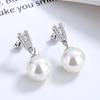 Pendientes de perlas estilo francés para mujer, de plata de ley 925, con nicho ligero, de lujo, elegantes pendientes de cuentas doradas de colores, joyería de diseño de alta gama.