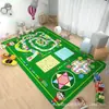 Alfombra de Franela con Dibujos Animados Jardín de Infancia Educación Temprana Sala de Estar Dormitorio Juego de Rayuela Alfombrilla para Gatear Niños Se Puede Personalizar