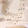 Collar de acero inoxidable Xinyixin ultrafino de piedra natural martillada cadena cruzada hecho a mano con cuentas lapislázuli cadena clavicular accesorios