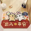 Felpudo de bienvenida de cachorro de dibujos animados, alfombrilla de entrada, alfombrilla de pasillo, antideslizante, resistente a la suciedad, fácil de limpiar, alfombra lavable, alfombra absorbente