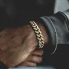 Pulsera Hip-Hop Europea y Americana Transfronteriza Marca de Moda Elegante Cadena Cubana Rombo de 15 mm Pulsera para Hombre Lujo Accesible Joyería de Alta Gama