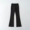 Pantalones de Color Sólido Micro Acampanados para Mujer Verano 2026 Nuevo Estilo Americano Estilo Chica Picante Elásticos Ajustados de Cintura Alta Casual Largos