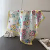 Pañuelo Cuadrado Estampado de Seda Sintética Bloque de Color Macaron, Chal, Bufanda de Cuello, Pañuelo de Cuello de Gama Alta, Pañuelo para la Cabeza, Pañuelo de Seda, Bufanda