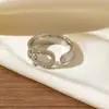 Nuevo Anillo Calado Completamente Incrustado con Diamantes Transfronterizo, Versión Ancha con Incrustaciones de Diamantes, Moderno y Elegante, Anillo Abierto Ajustable para el Dedo Índice