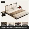 Cama Flotante de Hierro Forjado, Simple y Moderna, Adecuada para Uso Doméstico en el Dormitorio, Cama Doble para Apartamentos de Alquiler, Reforzada y Engrosada, Cama con Estructura de Hierro Acolchada Suspendida